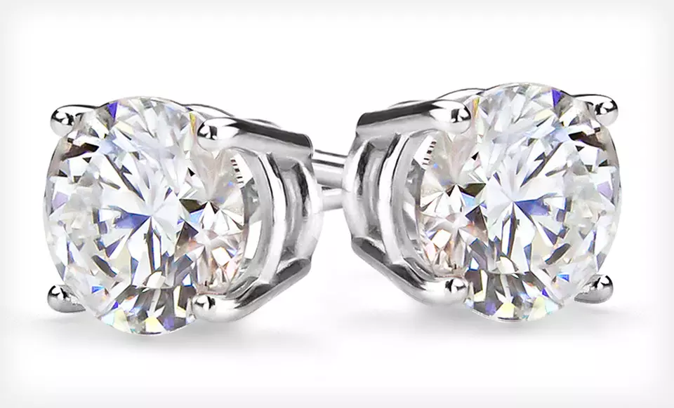 1/3-Carat, 1/2-Carat, or 1-Carat Round Diamond Stud Earrings (Up to 66% Off). Free Shipping and Free Returns. - Primary Image