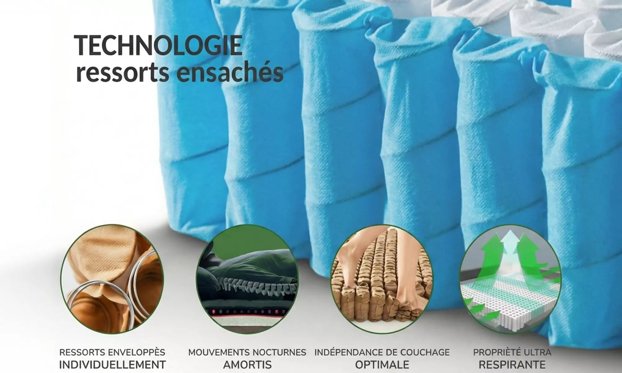 Sampur 'Ibiza Premium' matras met geïntegreerde topper van 33 cm