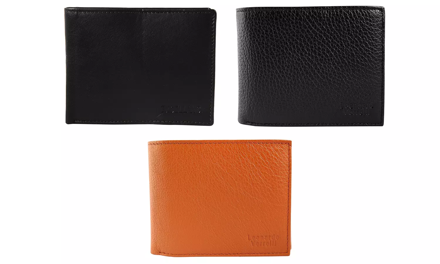 1x, 2x, oder 3x Herren- oder Unisex-Geldbörse aus Leder