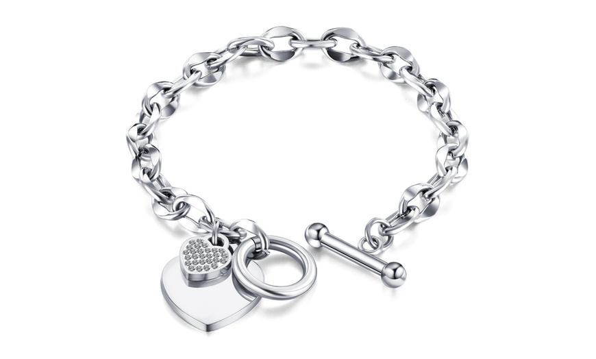 Image 4: Braccialetti a forma di cuore con cristalli Premium 