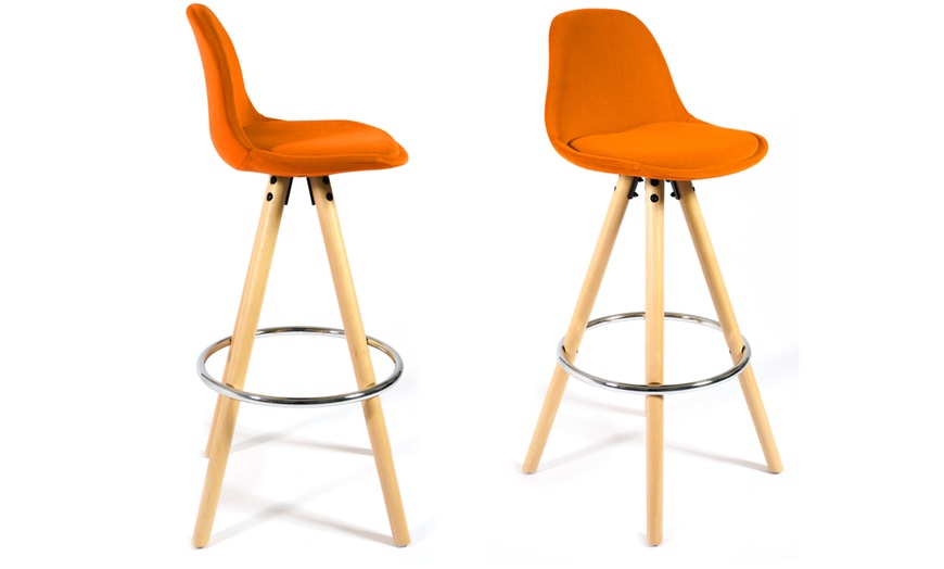 Image 29: Barcelona Retro-Style Bar Stool Two-Piece Set