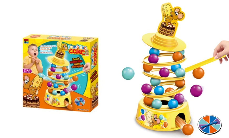 Image 1: Tumbling Cake Tower Stacking Board Game