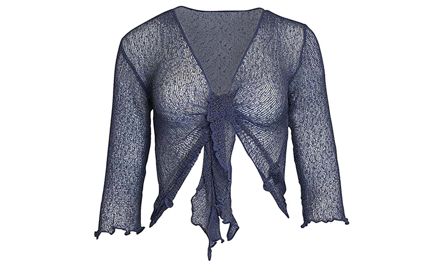 Image 10: Tie Front Lace Shrug