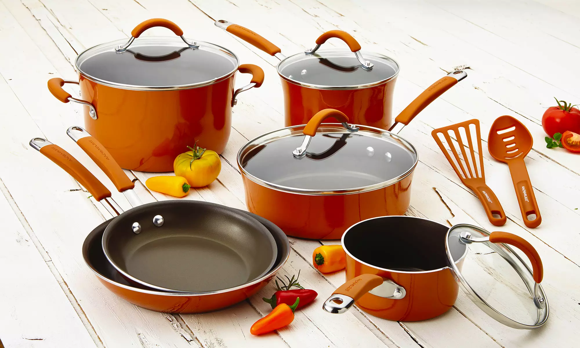 Rachael Ray Cucina Porcelain Aluminum 12-Piece Cookware Set - Second Medium