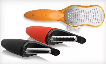 $15 for a Microplane Kitchen-Tool Set with a Citrus Tool, Straight Peeler, and Serrated Peeler ($32.85 List Price) - Primary Image