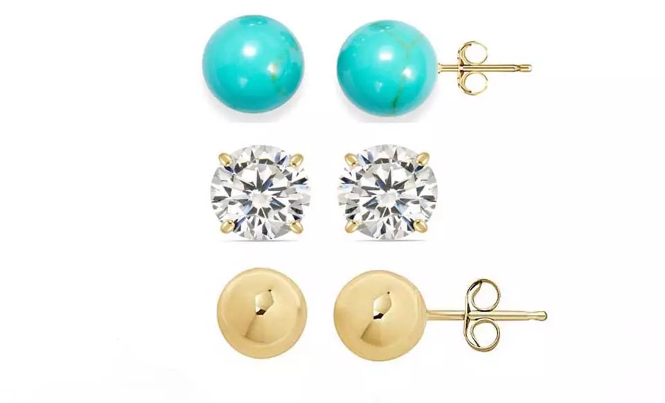 3-Pack of Stud Earrings in 14K Gold - Primary Image