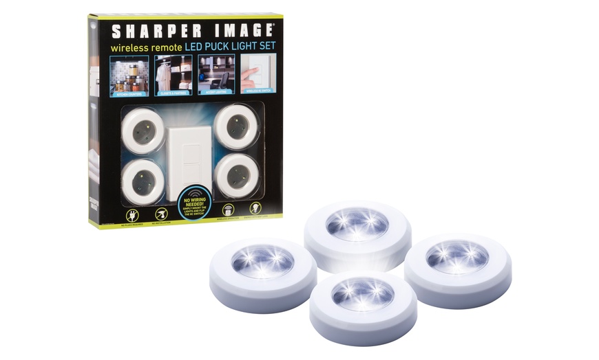 sharper image led puck light set