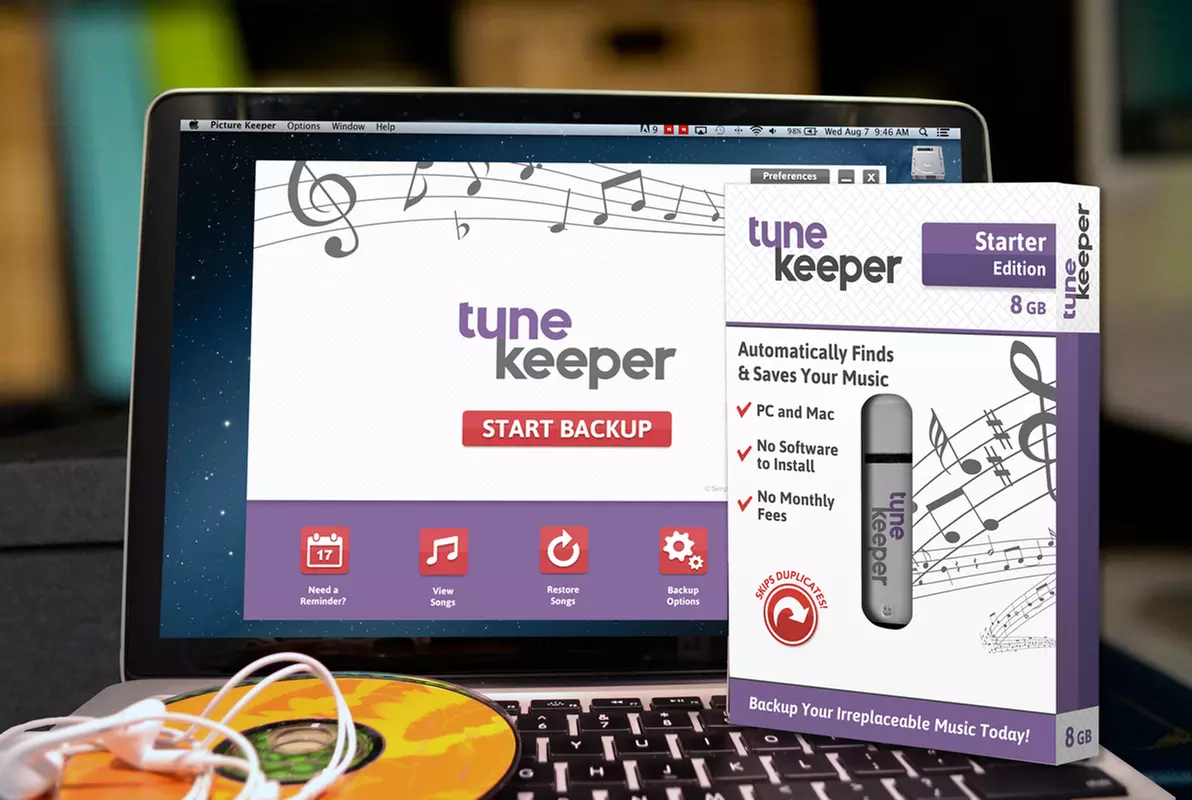 USB Music Backup Drive From Tune Keeper. 3 Size Options Available. (Up to 70% Off) - Primary Image