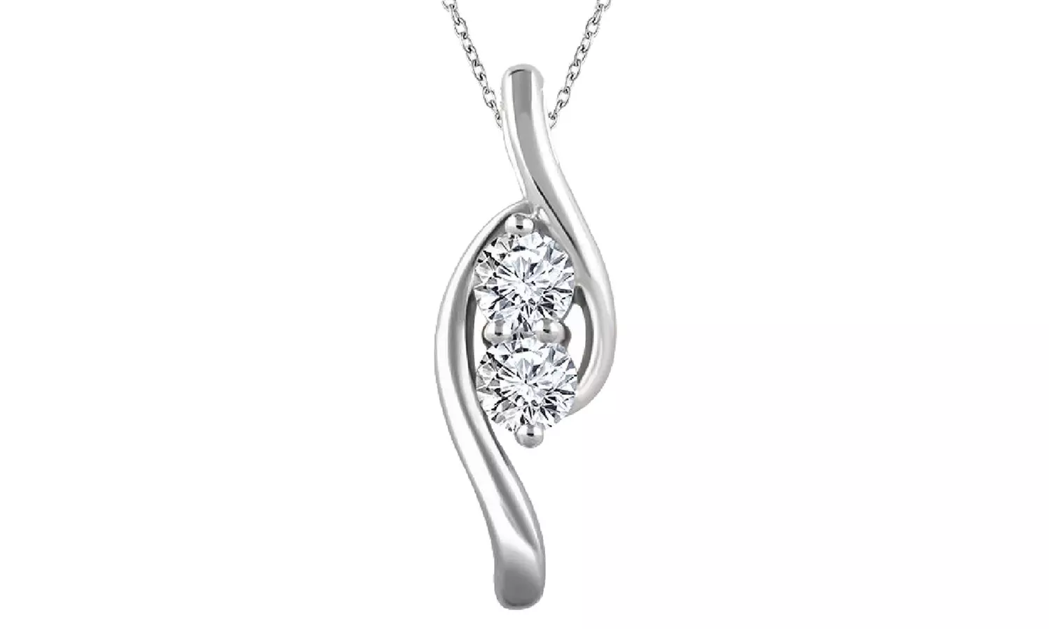 0.45 CTTW Genuine Diamond Pendant in 10K White Gold by Bliss Diamond - Primary Image