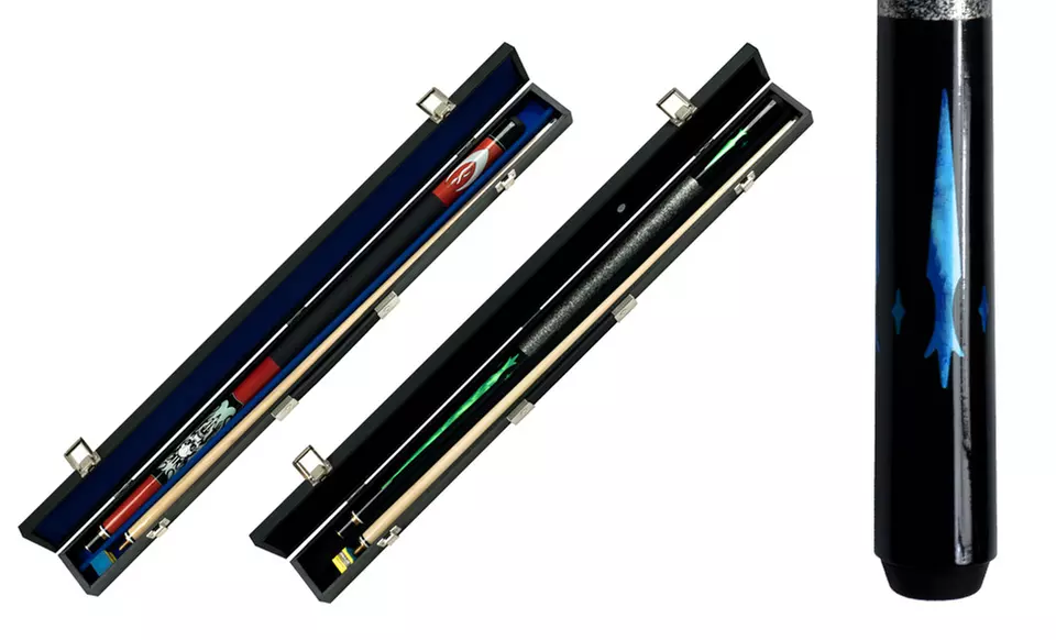 Hardwood Pool Cue Set with Case. Multiple Styles Available. Free Returns. - Primary Image