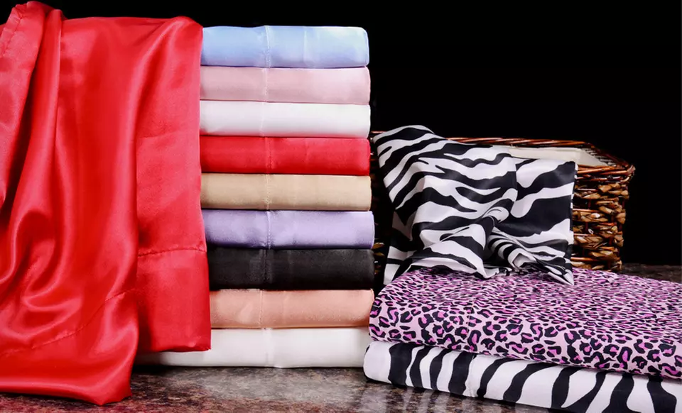 $29 for a Luxury Solid Satin-Sheet Set ($79.99 List Price). Multiple Options Available. Free Shipping and Free Returns. - Second Medium