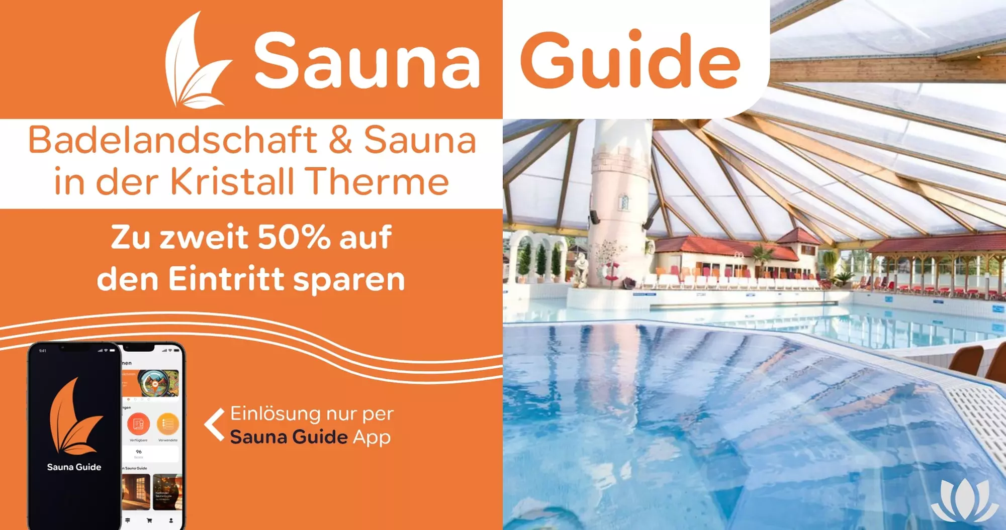 2:1 Gutschein für die Badelandschaft & Sauna in der Kristall Therme Bad Klosterlausnitz ( 50% sparen) - Primary Image