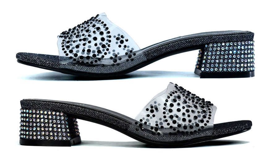 Image 4: Women's Open Toe Transparent Sequin Decorated Slippers