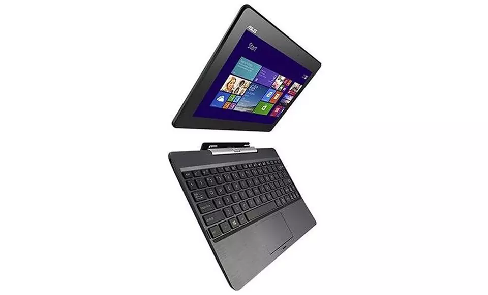 ASUS 32GB SSD 10.1" Touchscreen Laptop Transformer Hybrid + Windows 8.1 OS & Keyboard Dock (Manufacturer Refurbished)  - Second Medium