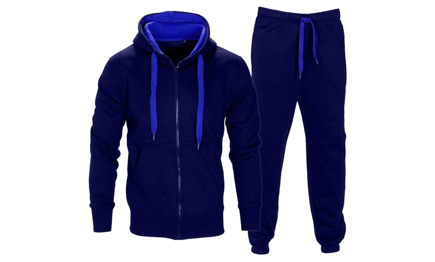 Image 9: Men's Contrast Top and Bottom Tracksuit Set