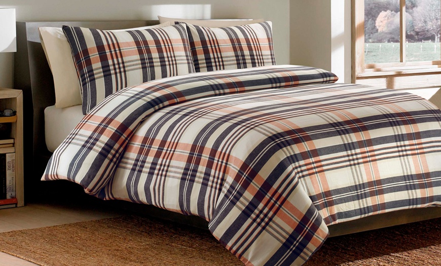 Image 5: Cotton Tartan Check Duvet Set