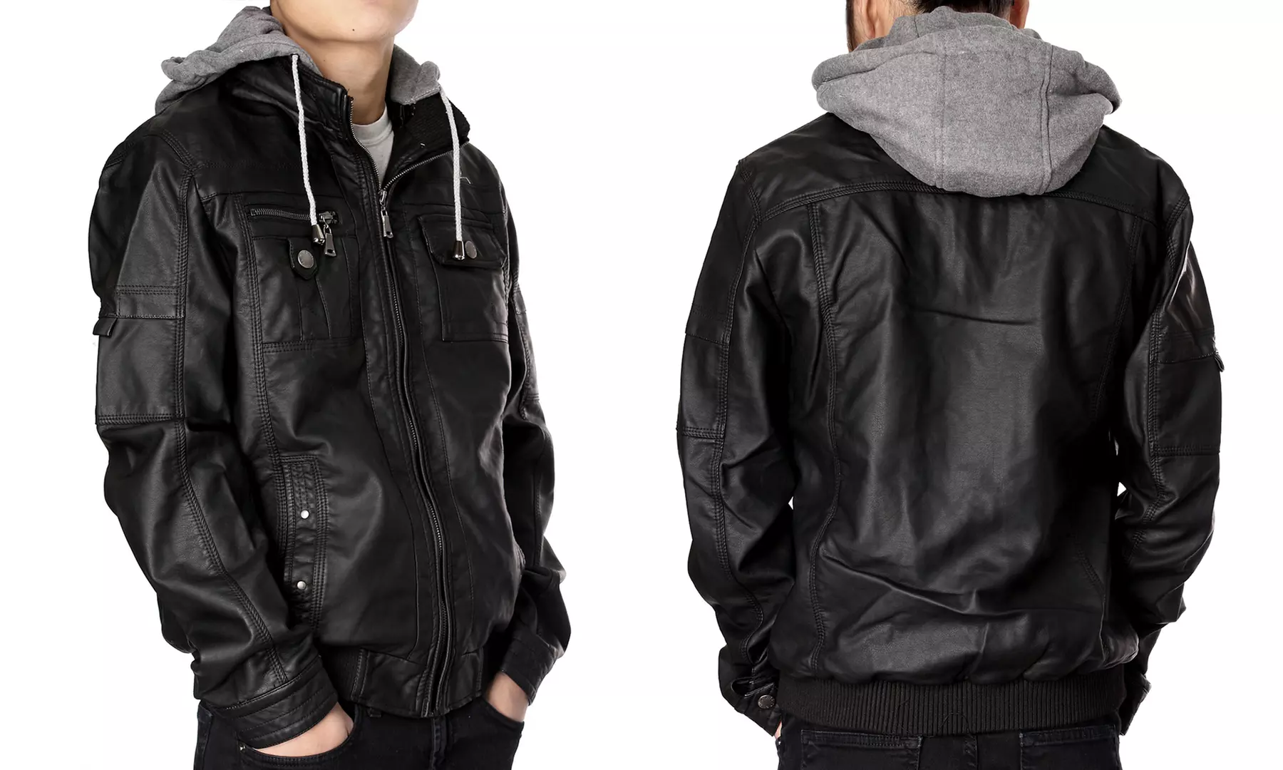 RNZ Premium Designer Men's Faux-Leather Jacket - Second Medium