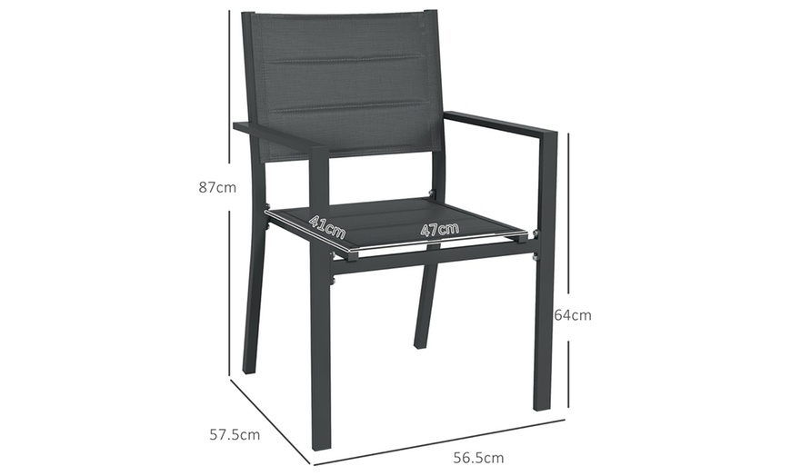 Image 9: Two Garden Dining Chairs in Black, Grey or Beige