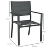 Image 9: Two Garden Dining Chairs in Black, Grey or Beige