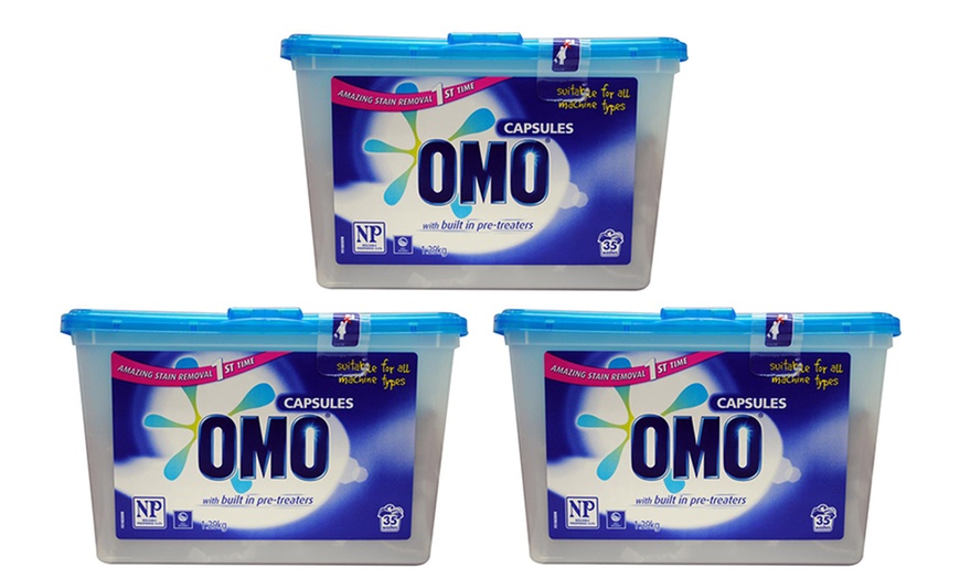 Image 1: Omo Capsules - Three 1.29kg Tubs