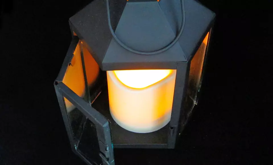 $12.99 for a LampLust Liverpool Indoor-Outdoor Flameless Candle Lantern with Auto Timer ($24.99 List Price) - Second Medium