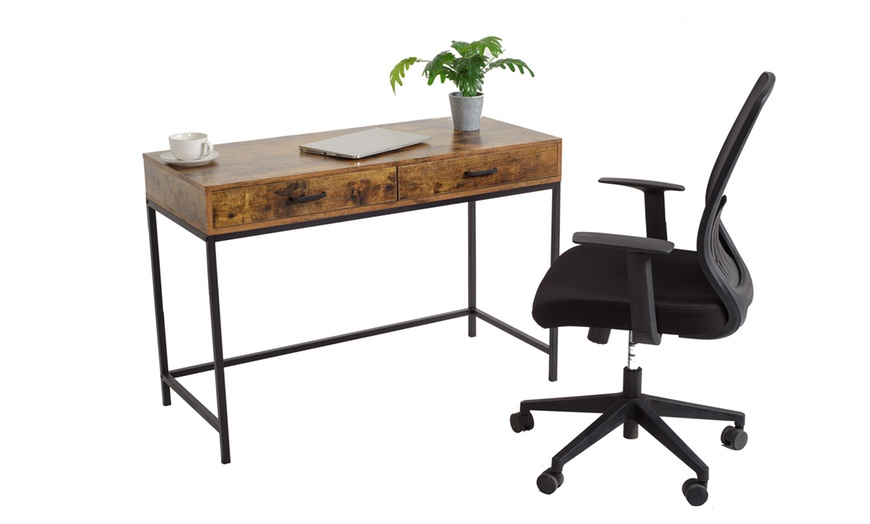 Image 5: Industrial-Style Computer Desk