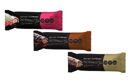 Fino a 24 barrette proteiche Proteinissimo Scitec Nutrition da 50 g disponibile in 3 gusti
