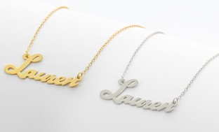 Personalized Script Silver Name Necklace