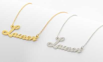 image for Personalized Script Silver Name Necklace