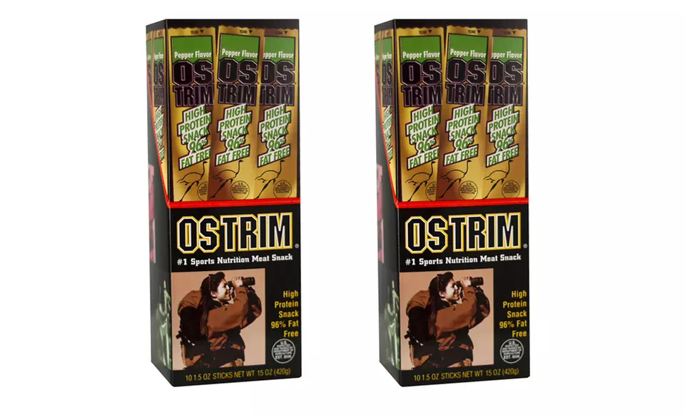 20-Count of Ostrim Beef and Elk or Beef and Ostrich Snack Sticks - Second Medium