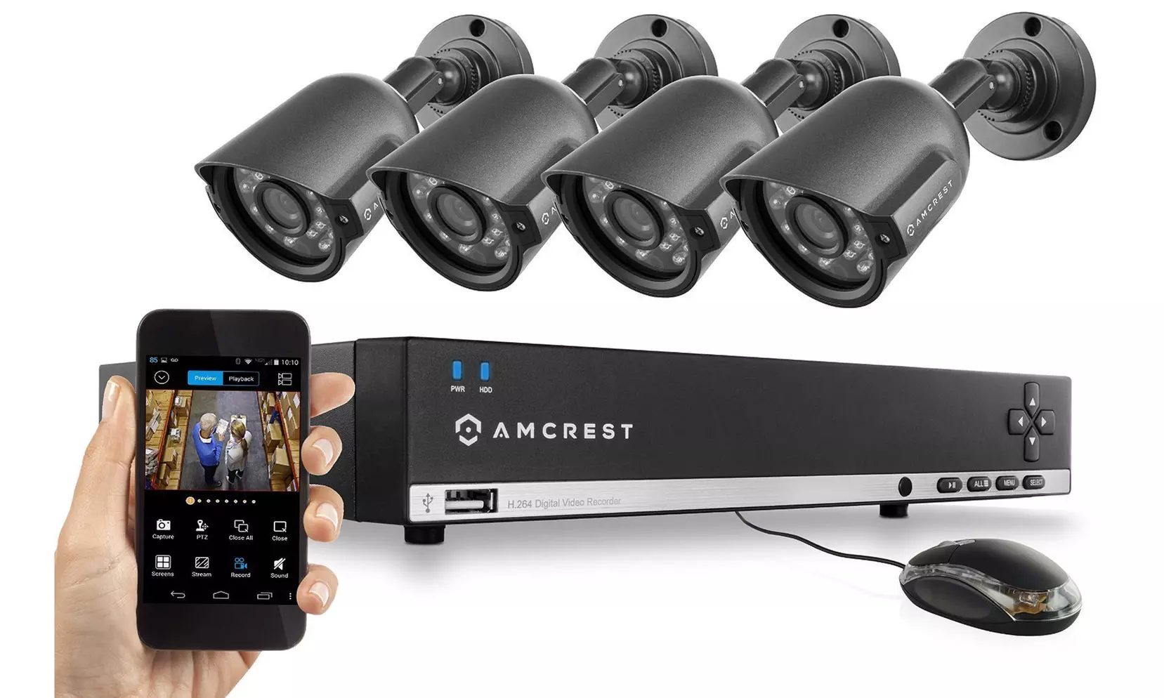 Amcrest 960H 4-Channel 500GB DVR Security Camera System - Primary Image