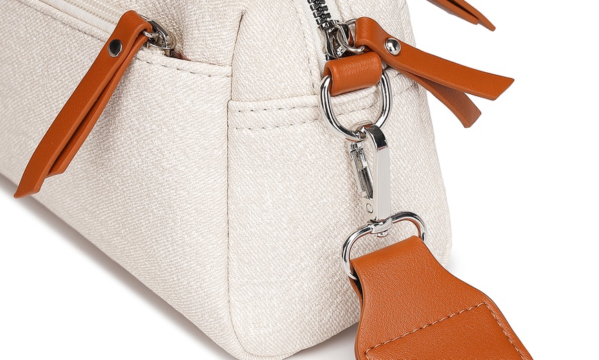 Image 30: Jacquard Strap Water-resistant Crossbody Bag