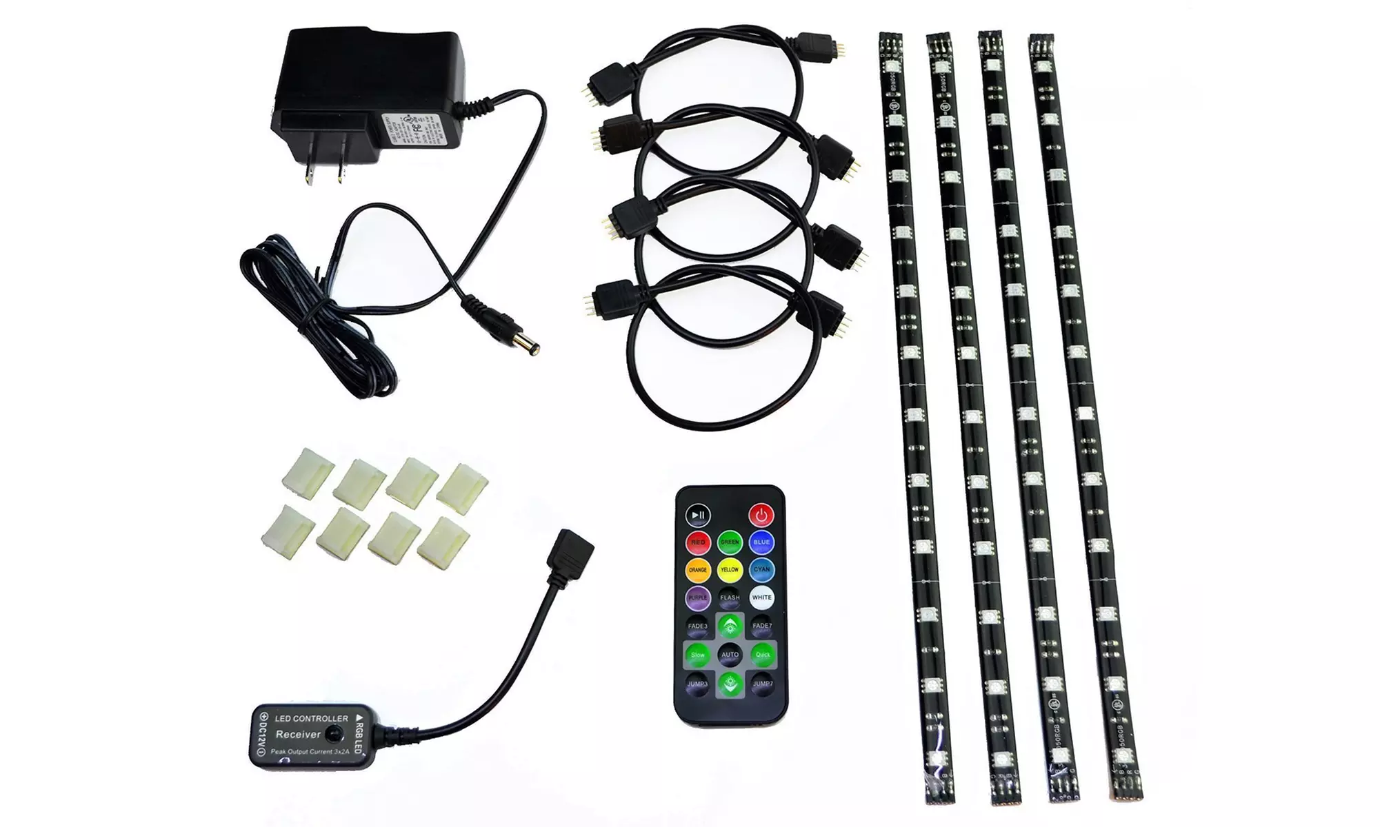 HitLights Eclipse PC LED Strip Light Kit with Four 1' LED Light Strips, Connectors, and Controller - Primary Image
