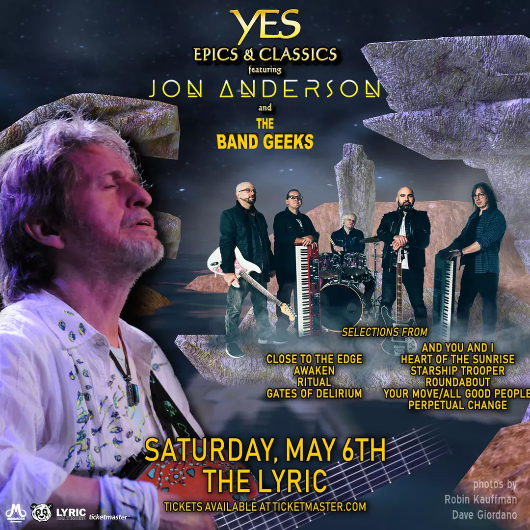 Yes Epics & Classics featuring Jon Anderson and The Band Geeks on May 6, 2023 at 8 p.m.  - Primary Image