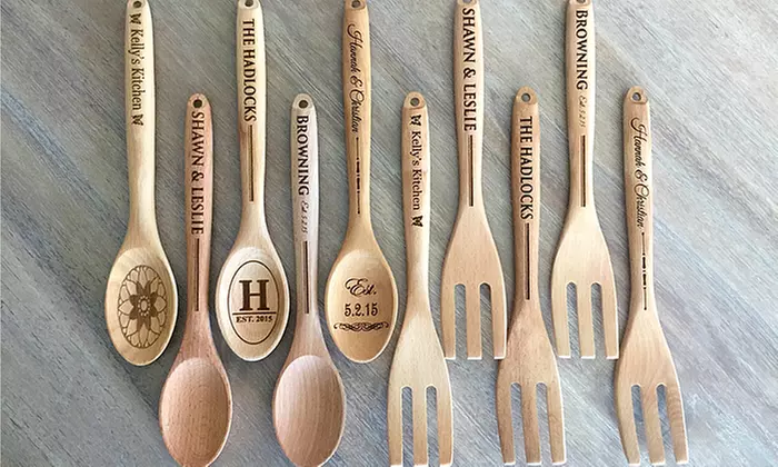 1, 2, 5, or 10 Personalized Decorative Wooden Spoons or Forks from American Laser Crafts (Up to 78% Off)   - Primary Image