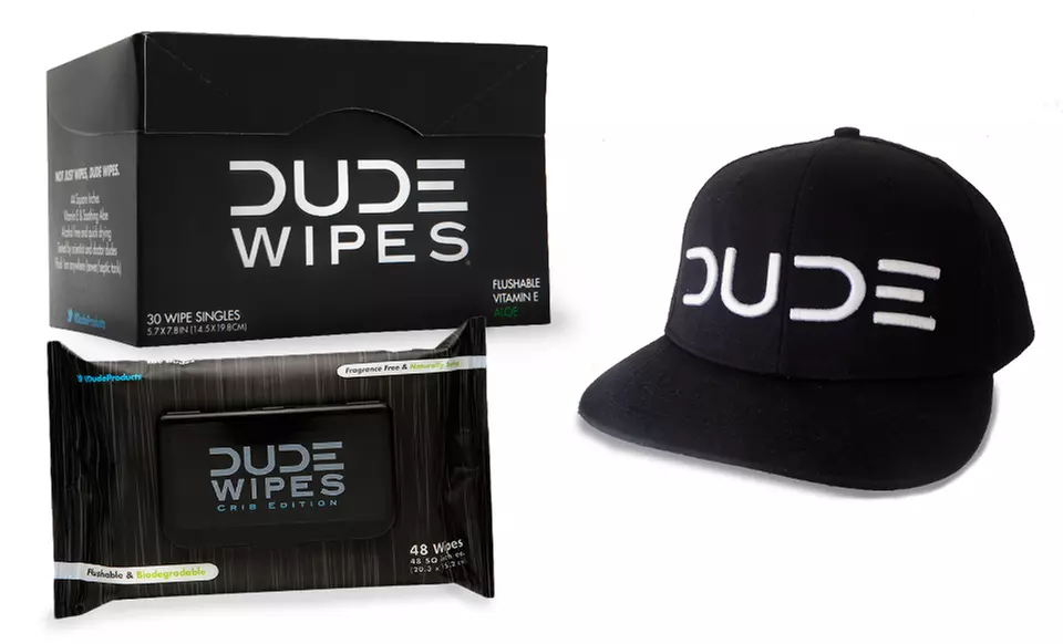 Very Important Dude Package with Dude Wipes and Snap-Back Hat - Primary Image