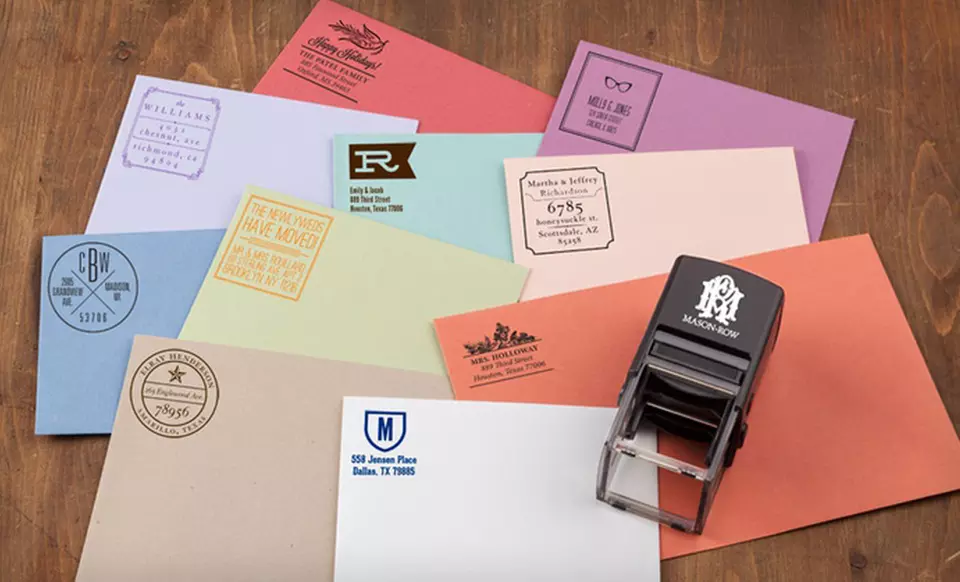 Self-Inking Stamper with Personalized Designs from Mason Row. Multiple Options Available from $24.99–$39.99. - Primary Image