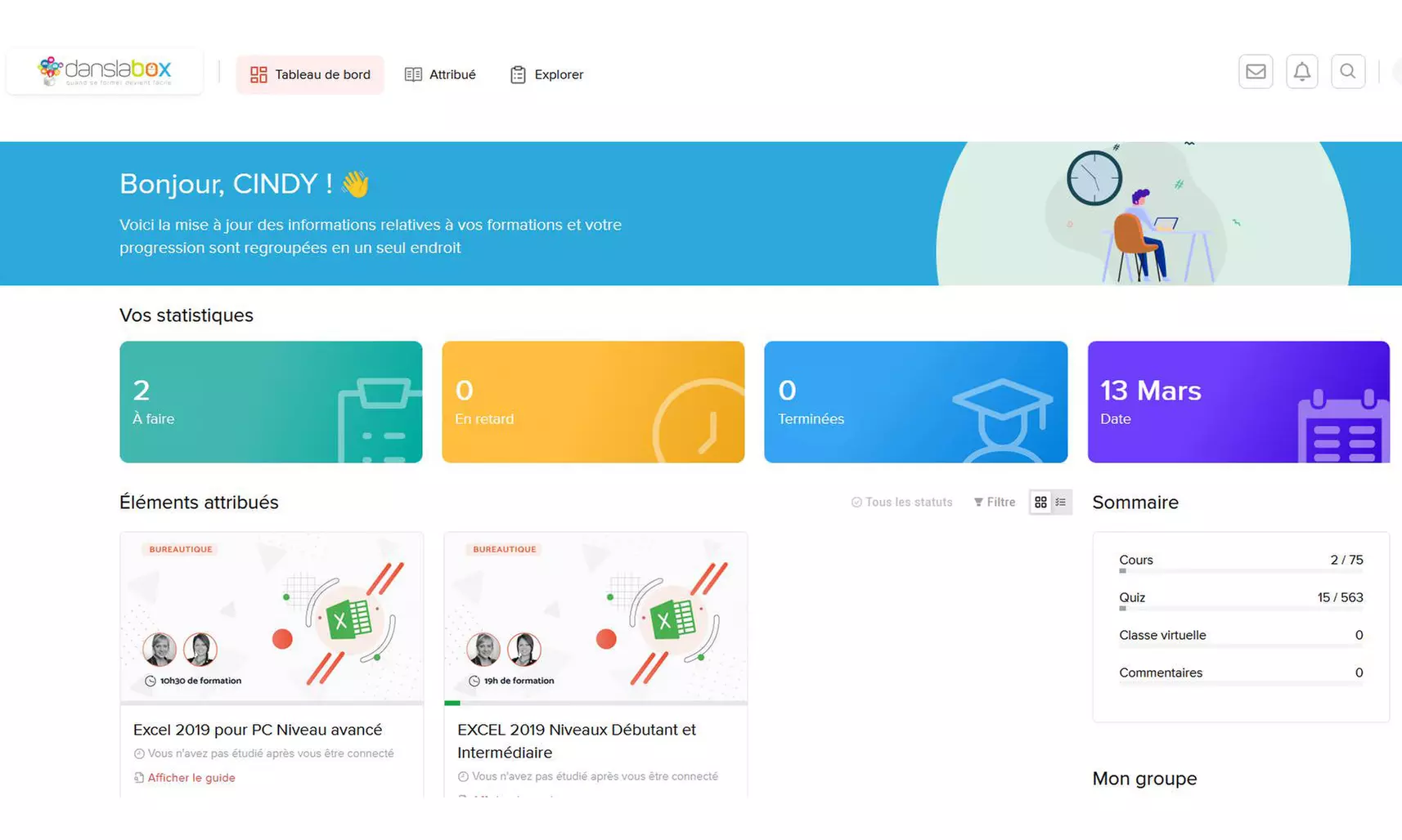 Formation en ligne pour la suite Office avec Danslabox.com