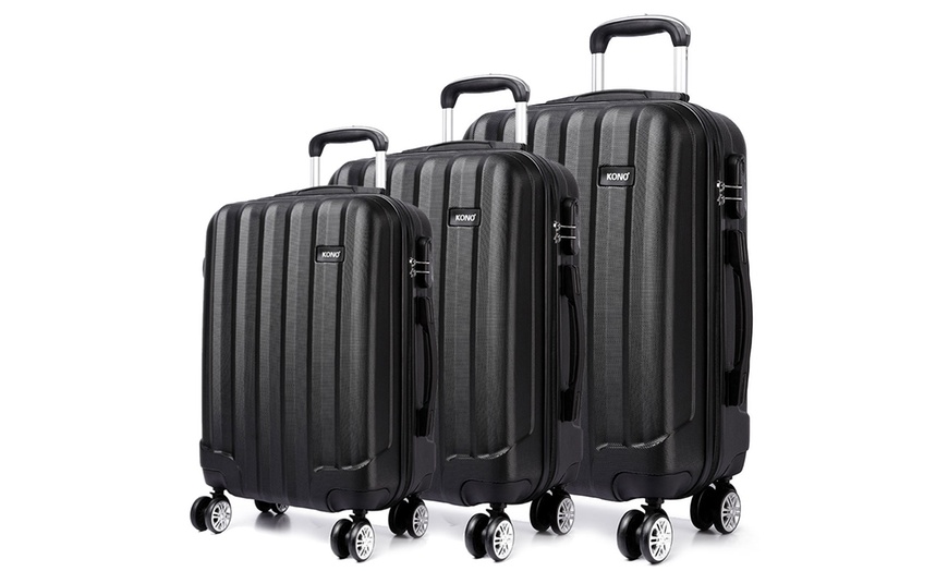 Image 7: One or Three Kono Four Wheels Hard Shell Suitcases