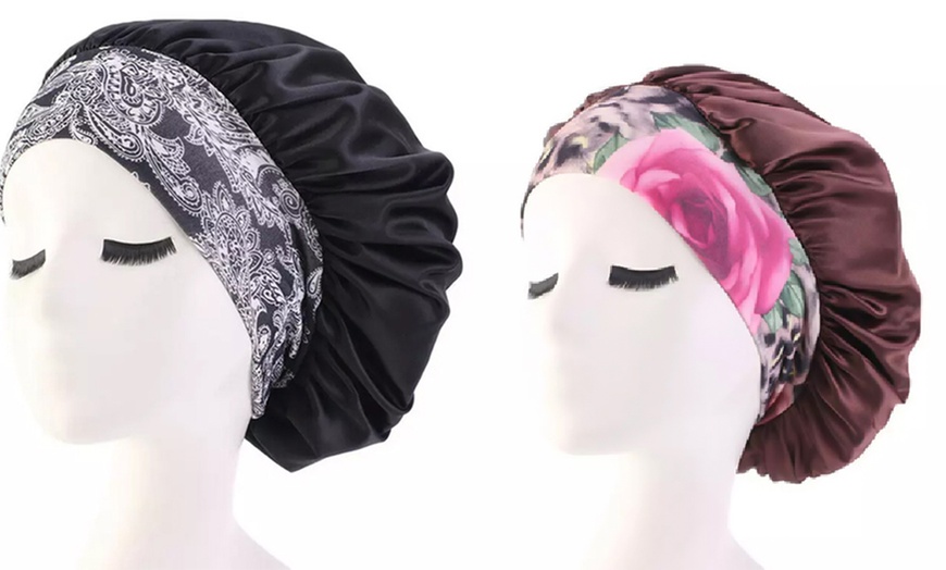 Image 9: One or Two Satin Sleeping Hair Wrap Headbands