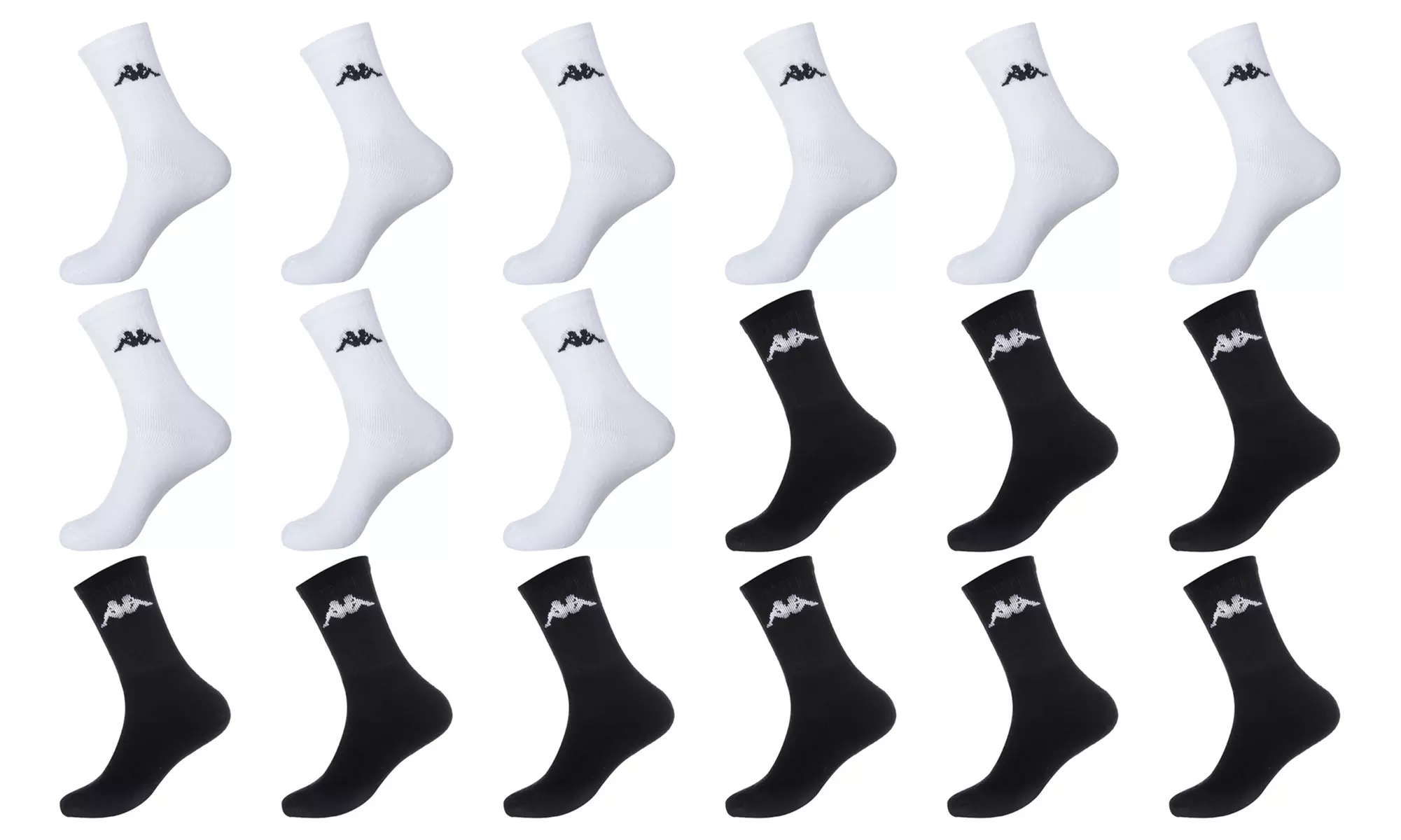 Pack de 6, 9 ou 18 paires de chaussettes Tennis Kappa homme - Primary Image