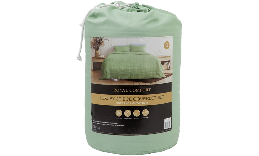 Image 29: Royal Comfort Three Piece Bedspread Coverlet Set 