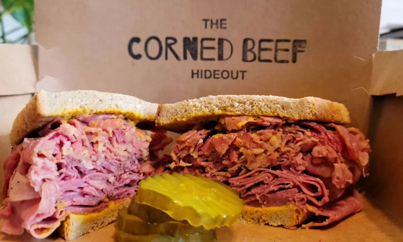 Up to 50% Off on Sandwich Shop at THE CORNED BEEF HIDEOUT - Primary Image