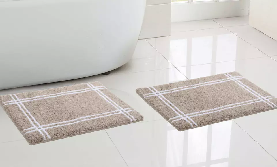 2-Piece Memory Foam Microfiber 17"x24" Bath Mat Sets. Multiple Colors Available. - Primary Image