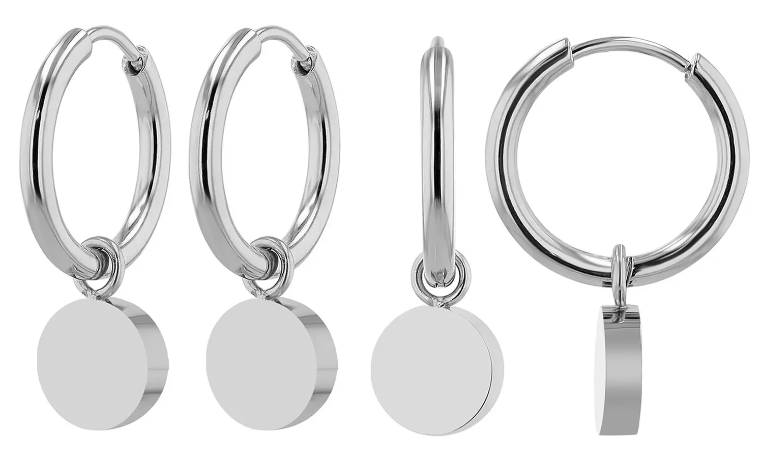 Akzent EDS Creolen mit Anhänger nach Wahl in Gold oder Silber