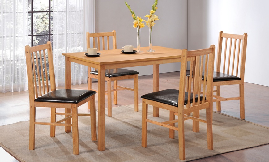 Wooden Dining Table with 4 Chairs | Groupon Goods