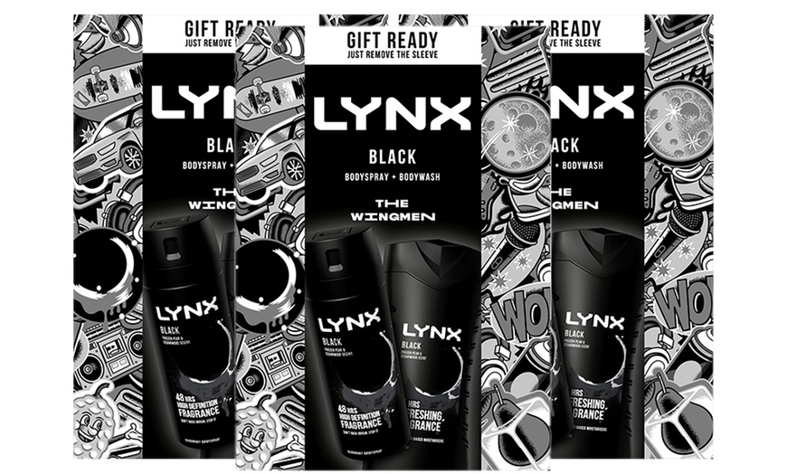 Image 5: Lynx Black Body Spray and Body Wash Duo Gift Set for Him