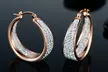 18K Gold Plated Hoop Earrings Made with Swarovski Crystals - Second Medium