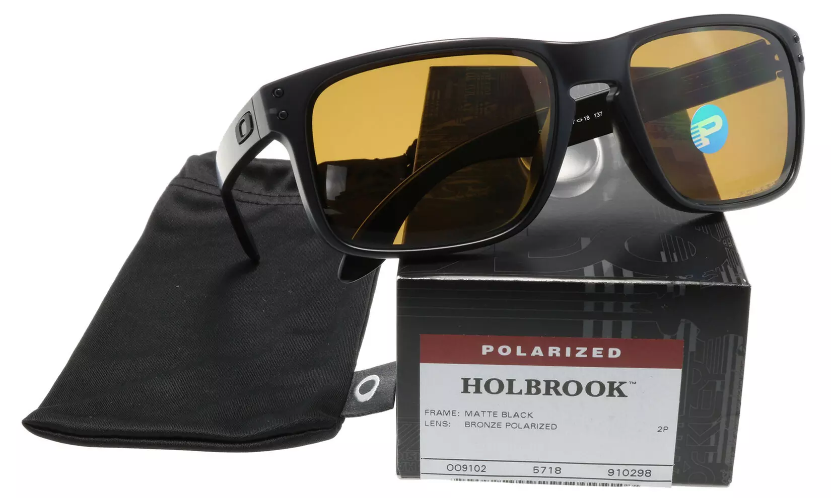 Oakley Holbrook OO9102-98 Sunglasses with Matte Black Bronze Polarized Lens - Second Medium