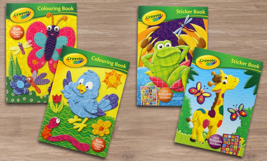 Image 1: Crayola Colouring + Sticker Books